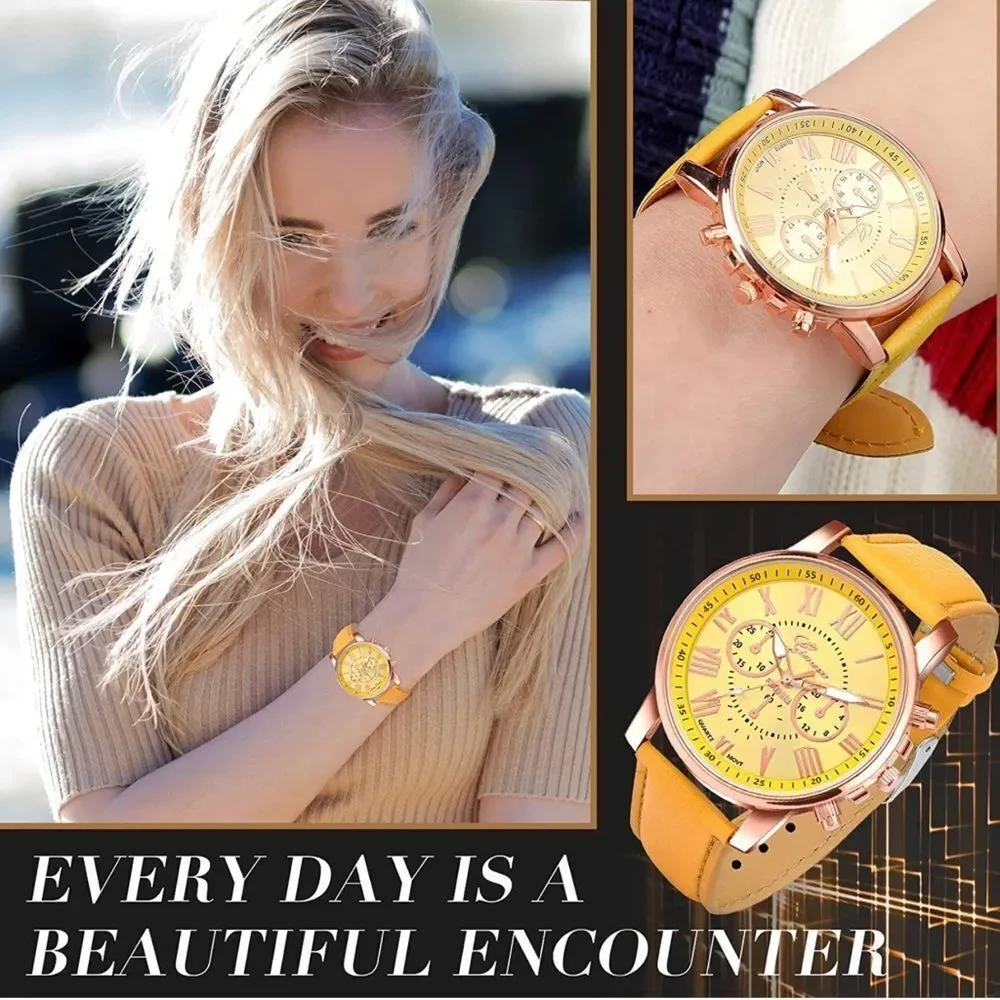Green Strap Alloy Fashion Watch